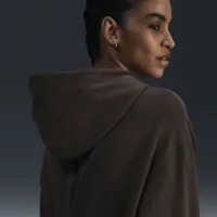 Nike Sportswear женская оверсайз Jersey Full-Zip Толстовка с капюшоном цвет коричневый