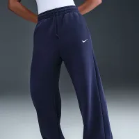 Nike Sportswear Phoenix Fleece женская С высокой Талией Wide-Leg Pants синий