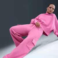 Nike Sportswear Phoenix Fleece жіноча Cargo Sweatpants Pink