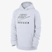 Nike Swoosh Club Fleece Big детские Soccer Pullover Толстовка с капюшоном цвет белый