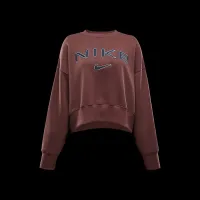 Nike Sportswear Phoenix Fleece женская Over-оверсайз Crew-Neck Logo свитшот цвет коричневый