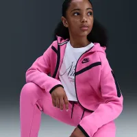 Nike Sportswear Tech Fleece Girls' Full-Zip Толстовка с капюшоном Pink