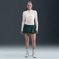 Nike Sportswear Chill Knit жіноча Slim Long-Sleeve Mock-Neck футболка колір коричневий