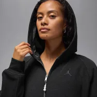 Nike Jordan Flight Fleece женская Full-Zip Толстовка с капюшоном цвет черный