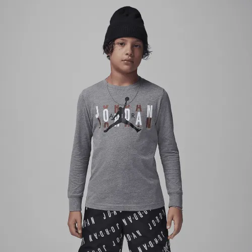 Nike Jordan Scramble Long Sleeve Tee Big Kids футболка цвет серый