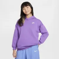 Nike Sportswear Club Fleece Big дитячі оверсайз Pullover Толстовка з капюшоном колір фіолетовий