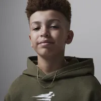 Nike Jordan MJ Flight MVP Big детские Fleece Pullover Толстовка с капюшоном цвет зеленый