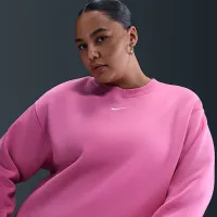 Nike Sportswear Phoenix Fleece женская оверсайз Crew-Neck свитшот (большие размеры) Pink