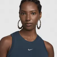 Nike Sportswear Chill Knit женская Tight Cropped Mini-Rib Tank Top синий