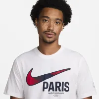 Paris Saint-Germain Swoosh мужские Nike Soccer футболка цвет белый