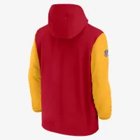 Kansas City Chiefs Sideline Pre-Game Player мужские Nike NFL 1/2-Zip Hooded Куртка цвет красный