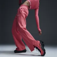 Nike Sportswear Phoenix Fleece женская С высокой Талией Wide-Leg Sweatpants Pink