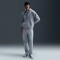 Nike Club мужские Full-Zip Fleece Толстовка с капюшоном цвет серый