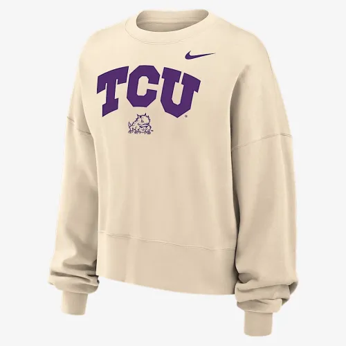 TCU Phoenix Fleece жіноча Nike College Crew-Neck світшот колір коричневий