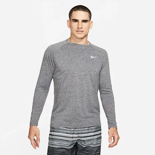 Nike чоловічі Heatheколір червоний Long-Sleeve Hydroguard Swim Shirt колір чорний