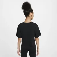 Nike One Relaxed Big детские (Girls') Dri-FIT Short-Sleeve Top цвет черный