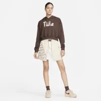 Nike Sportswear Club Fleece женская оверсайз Cropped Толстовка с капюшоном цвет коричневый