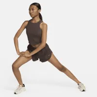 Nike One Fitted жіноча Dri-FIT Cropped Tank Top колір коричневий