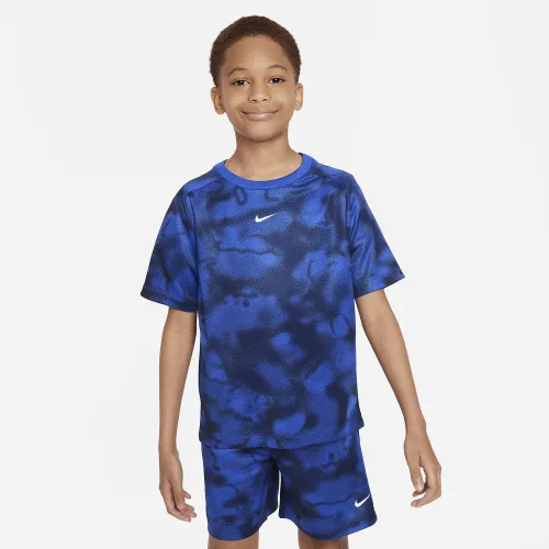 Nike Dri-FIT Multi+ Big дитячі (для хлопчиків) Printed тренувальні Top блакитний
