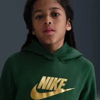 Nike Sportswear Club Fleece Big детские Толстовка с капюшоном цвет зеленый