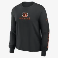 Cincinnati Bengals Boxy женская Nike NFL Long-Sleeve футболка цвет черный