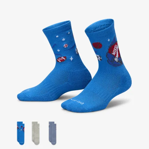 Nike Dri-FIT Little детские Boxy Crew носки (3 пары) многоцветный