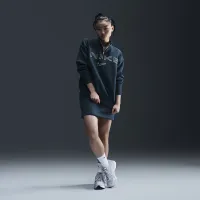 Nike Sportswear Phoenix Fleece женская оверсайз 1/4-Zip Logo Top синий