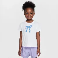 Nike Little дитячі Swoosh Ribbon футболка колір білий