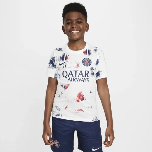 Paris Saint-Germain Academy Pro Away Big дитячі Nike Dri-FIT Soccer Pre-Match Short-Sleeve Top колір білий