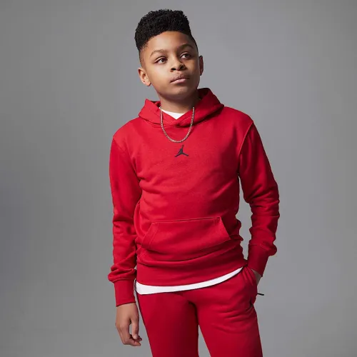 Nike Jordan Dri-FIT Sport Big дитячі Crossover Pullover Толстовка з капюшоном колір червоний