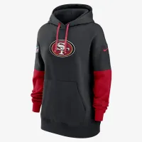 San Francisco 49ers Sideline Essential женская Nike NFL Pullover Толстовка с капюшоном цвет черный