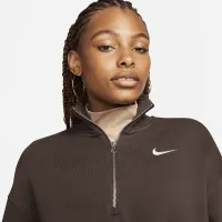 Nike Sportswear Phoenix Fleece жіноча 1/2-Zip Cropped світшот колір коричневий