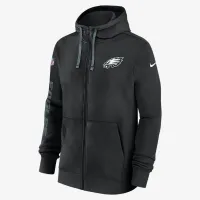 Philadelphia Eagles Sideline Team Issue Club мужские Nike Full Zip Толстовка с капюшоном цвет черный