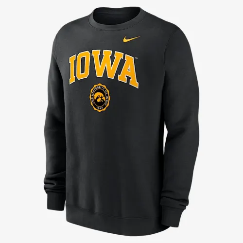 Iowa Hawkeyes Arched Seal чоловічі Nike College Pullover Crew колір чорний