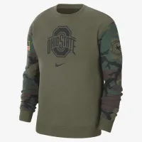 Ohio State Club Fleece мужские Nike College Crew-Neck свитшот цвет зеленый