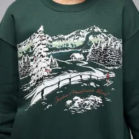 Nike Jordan Brooklyn Fleece женская Crew-Neck свитшот цвет зеленый