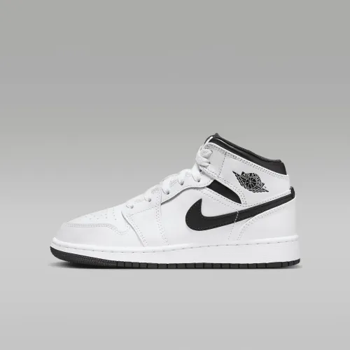 Nike Air Jordan 1 Mid Big детские Кроссовки цвет белый