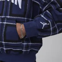Nike Jordan Brooklyn Essentials Big дитячі Plaid Print Pullover Толстовка з капюшоном блакитний