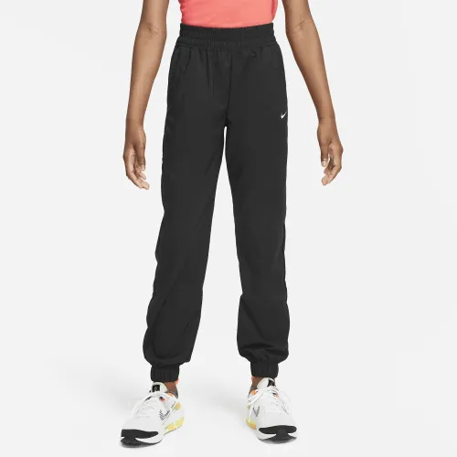Nike Dri-FIT One Big дитячі (Girls') Woven тренувальні Pants колір чорний