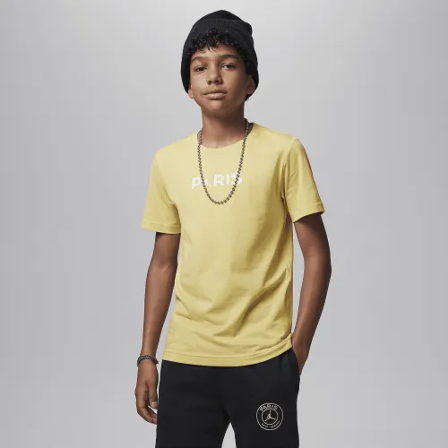 Nike Jordan Paris Saint-Germain Big дитячі Graphic футболка Yellow