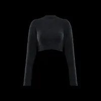 Nike Sportswear Phoenix Cozy Букле женская Tight Long-Sleeve Knit Top цвет черный