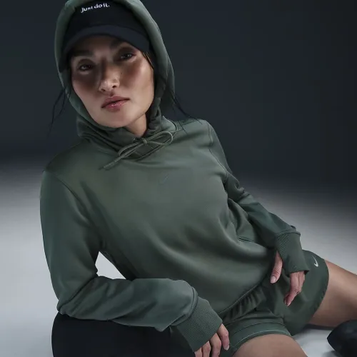 Nike Therma-FIT One женская Pullover Толстовка с капюшоном цвет зеленый
