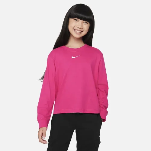 Nike Sportswear Essential Big дитячі (Girls') Long-Sleeve футболка Pink