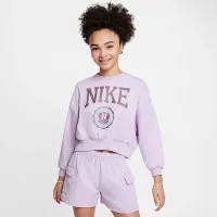 Nike Sportswear Club Girls' French Terry Crew-Neck світшот колір фіолетовий