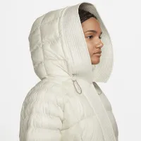 Nike Sportswear Swoosh Puffer PrimaLoft® женская Therma-FIT оверсайз Hooded Куртка цвет коричневый