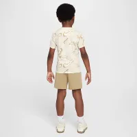 Nike Sportswear Little дитячі On the Move Printed Tee and French Terry шорти комплект колір коричневий