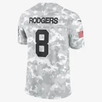 Aaron Rodgers New York Jets Salute to Service чоловічі Nike Dri-FIT NFL Limited Jersey колір білий