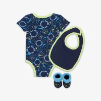 Nike Baby (3-6M) Bodysuit, Bib and Booties Box набор синий