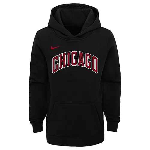 Chicago Bulls Club Fleece Big детские Nike NBA Pullover Толстовка с капюшоном цвет черный