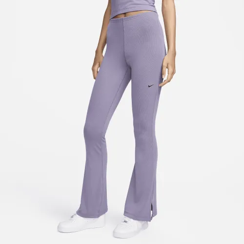 Nike Sportswear Chill Knit женская Tight Mini-Rib Flaцвет красный лосины цвет фиолетовый